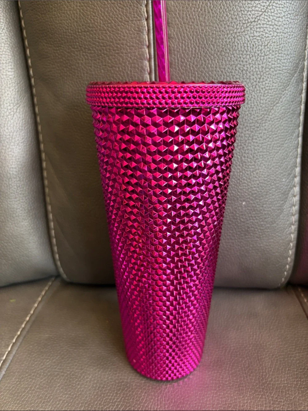 Starbucks Hot Pink Studded Tumbler with Straw